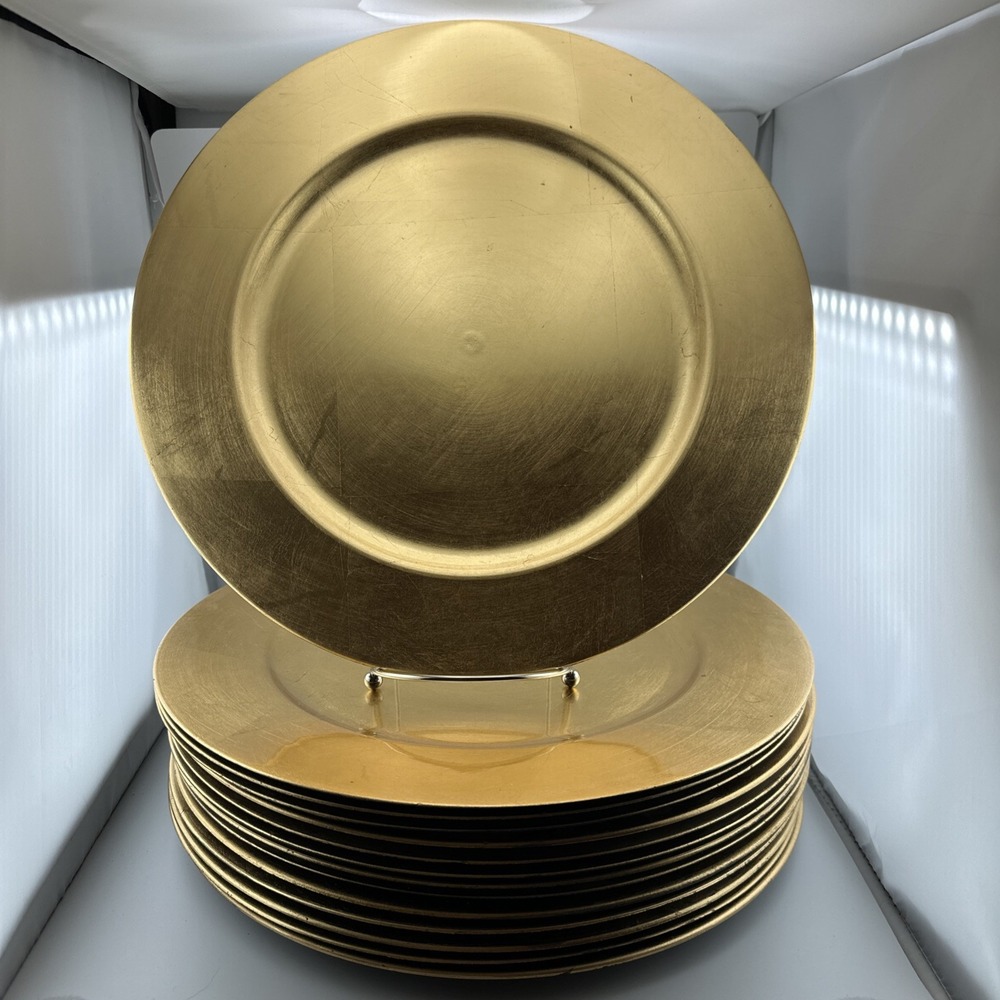 Charger Plates set of 14 gold plates 13"